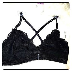 New w/ Tags Black Lace Bralette. Size XL Large.